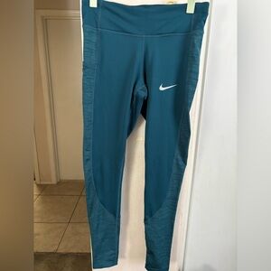 Excellent condition NIKE teal dri-fit track pants, Size small